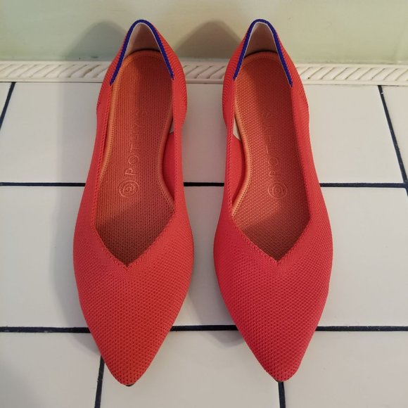 Rothy's Shoes - Rothys 8 Flame Red THE POINT Flats Shoes Washable Knit Slip On Loafers